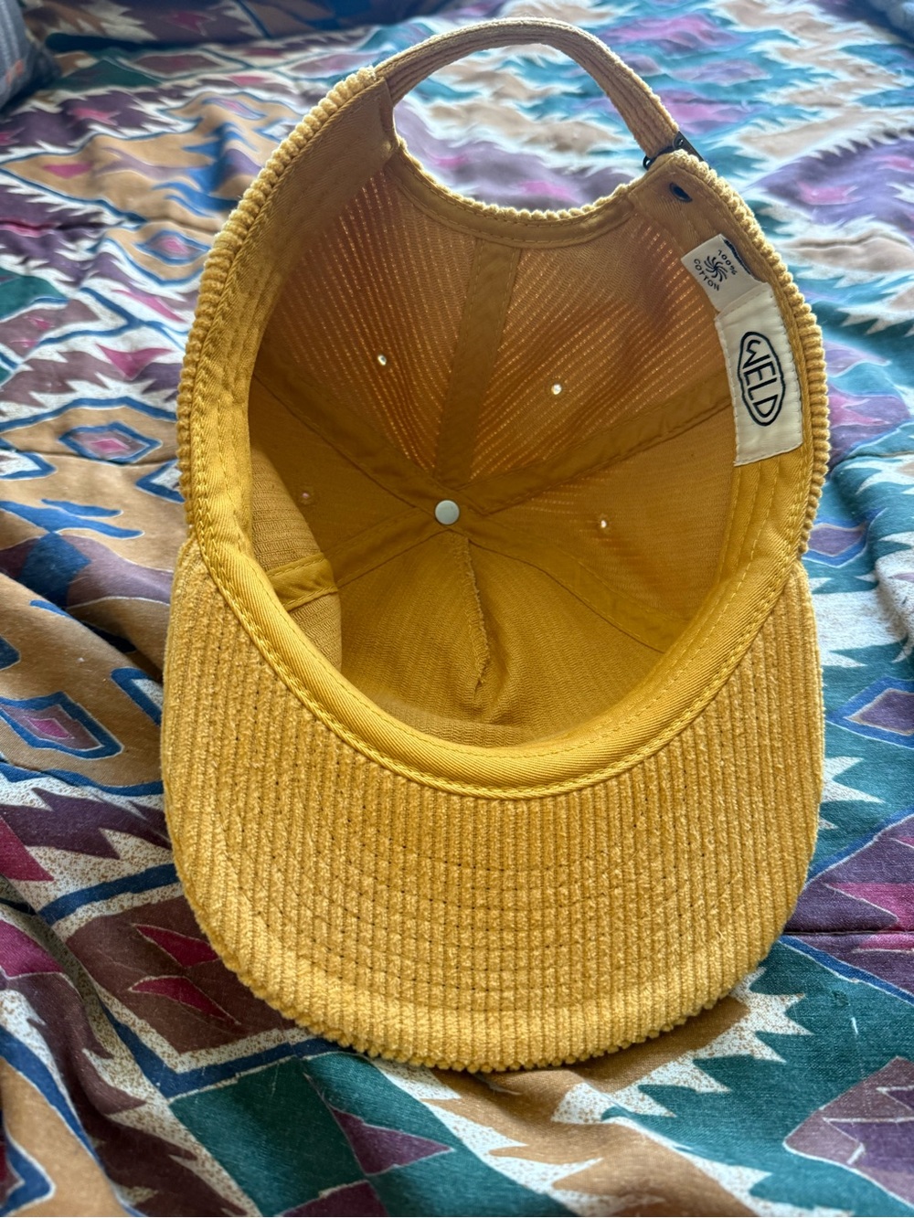 Weld Mustard Corduroy Baseball Cap - Yellow - Picture 5 of 5
